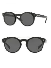 Valentino Garavani - Rockstud Rivet 47MM Clip-On Round Sunglasses at Saks Fifth Avenue